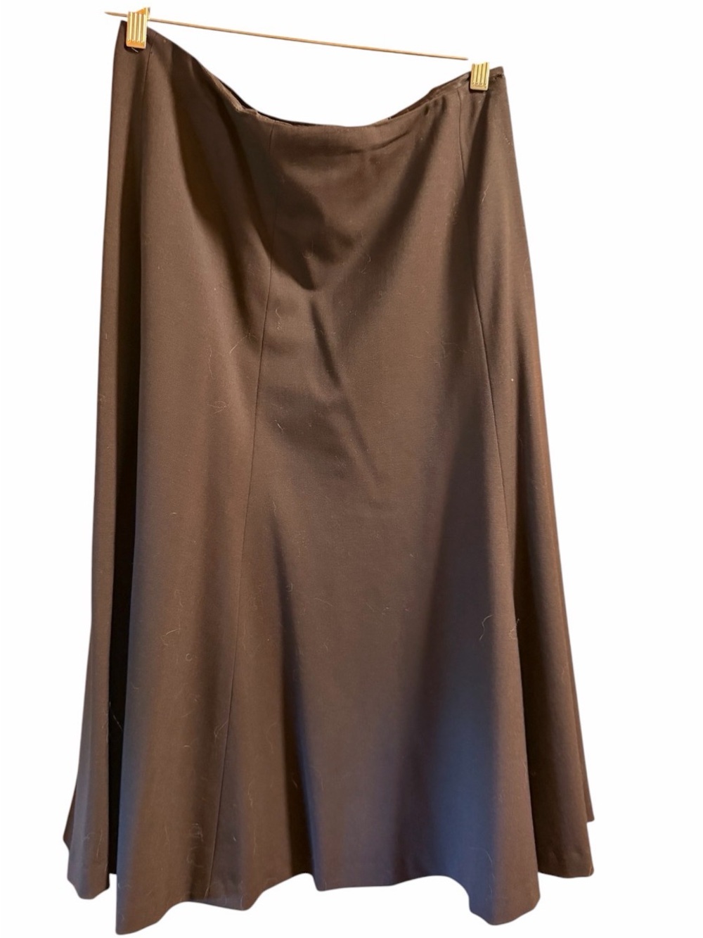 Ralph Lauren Brown A-Line Flared Wool Skirt